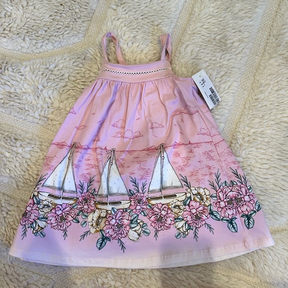 Pink girls sailboat dress with rhinestones size 2 with tags still on - Picture 2 of 2
